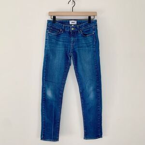 Paige Skyline Ankle Peg Medium Wash Skinny Jeans, 28